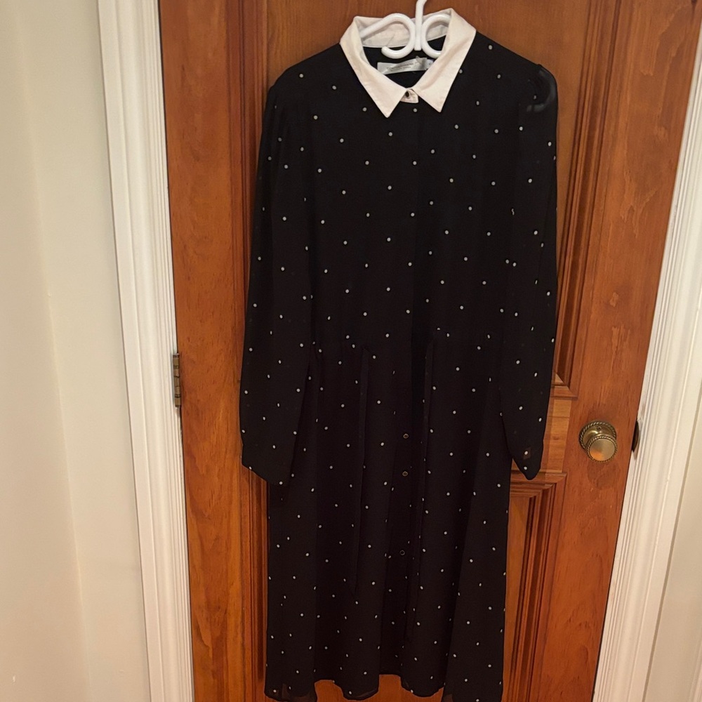 Simons Black and White Polka Dot Dress